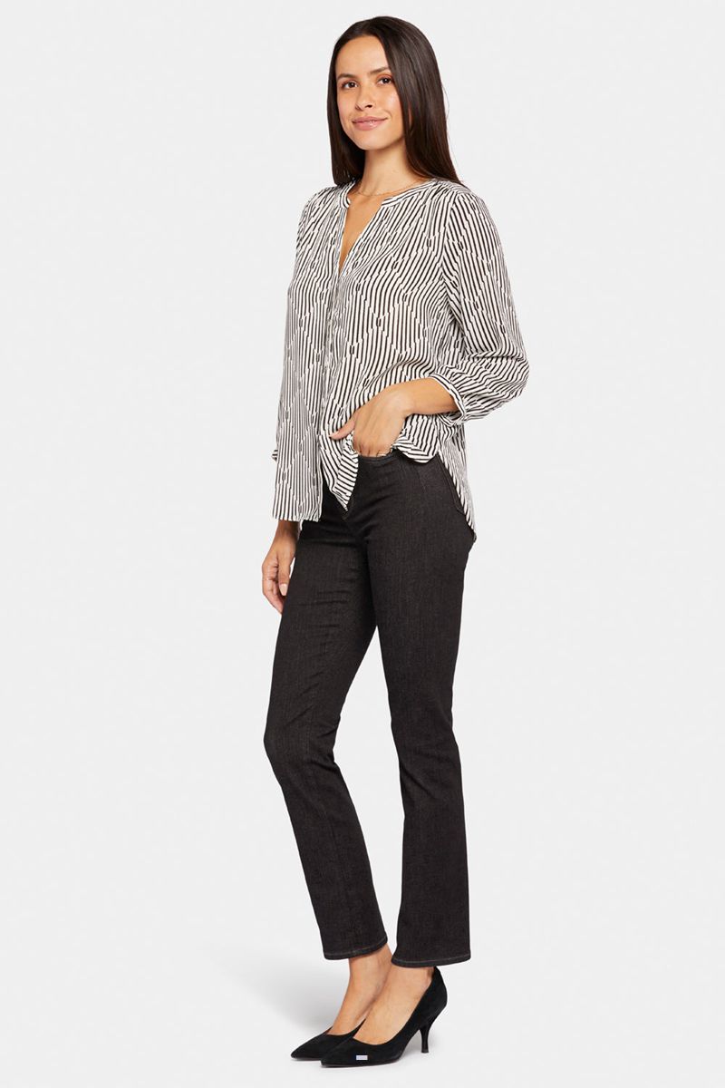 Black Women's NYDJ Pintuck Blouse | NZ 451TMIEGJ