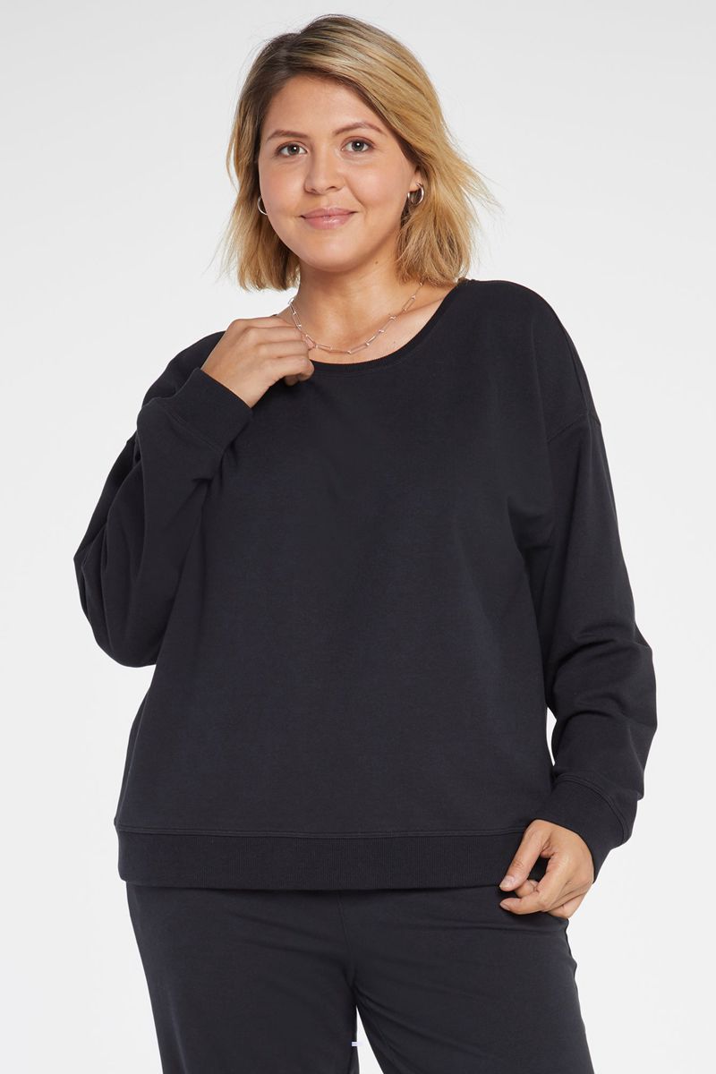 Black Women\'s NYDJ Plus Basic Sweatshirts | NZ 970HNRSUB