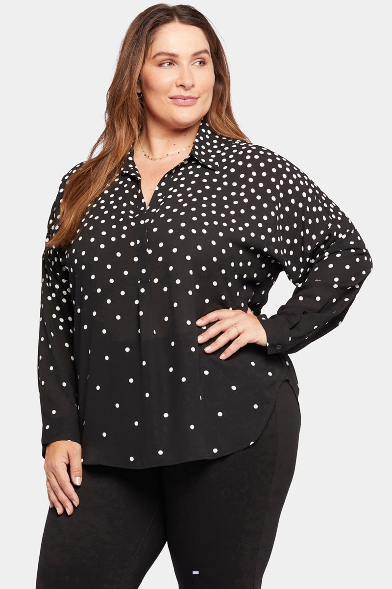 Black Women's NYDJ Plus Becky Blouse | NZ 107YEWUBL