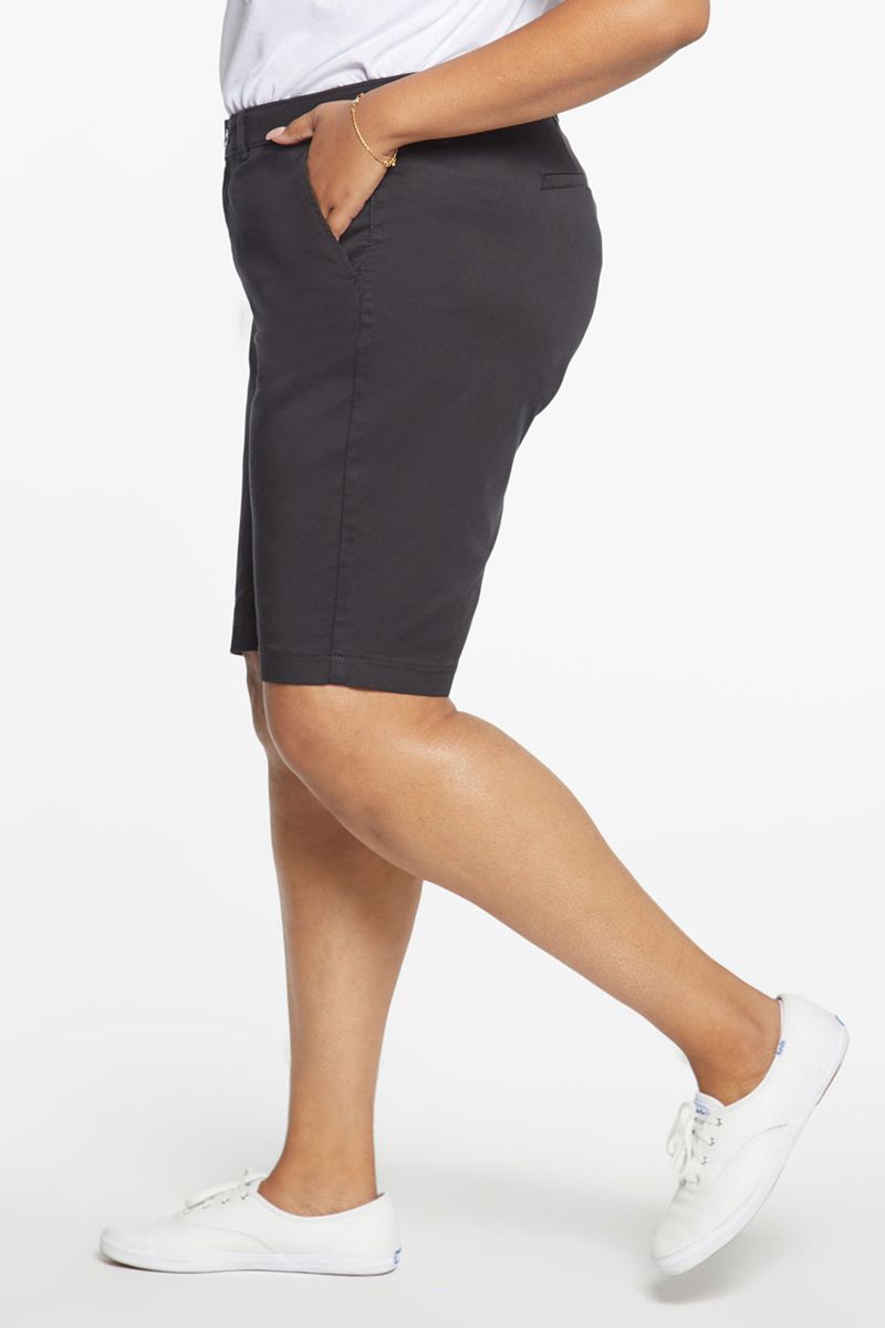 Black Women's NYDJ Plus Bermuda Shorts | NZ 631BLHYPI