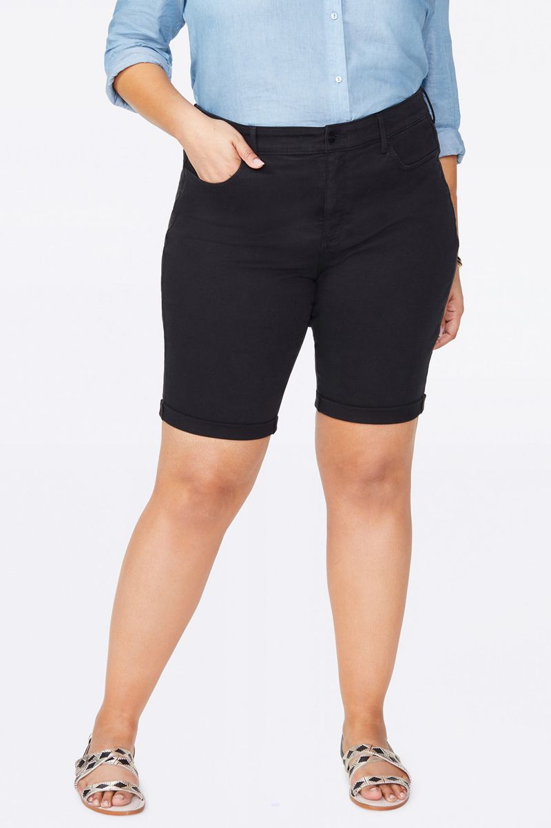 Black Women's NYDJ Plus Briella 11 Inch Denim Shorts | NZ 104PKBSYG