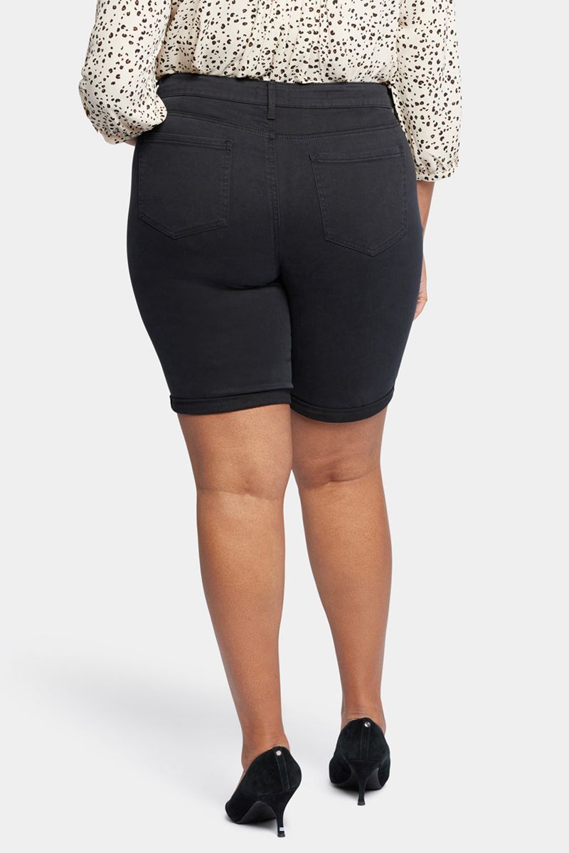 Black Women's NYDJ Plus Briella 11 Inch Denim Shorts | NZ 408QXLIGU