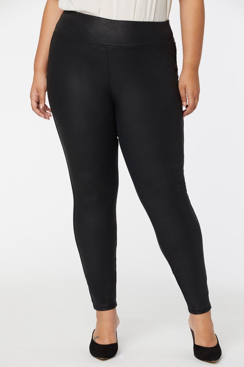 Black Women's NYDJ Plus Coated Leggings | NZ 359VAKHWU