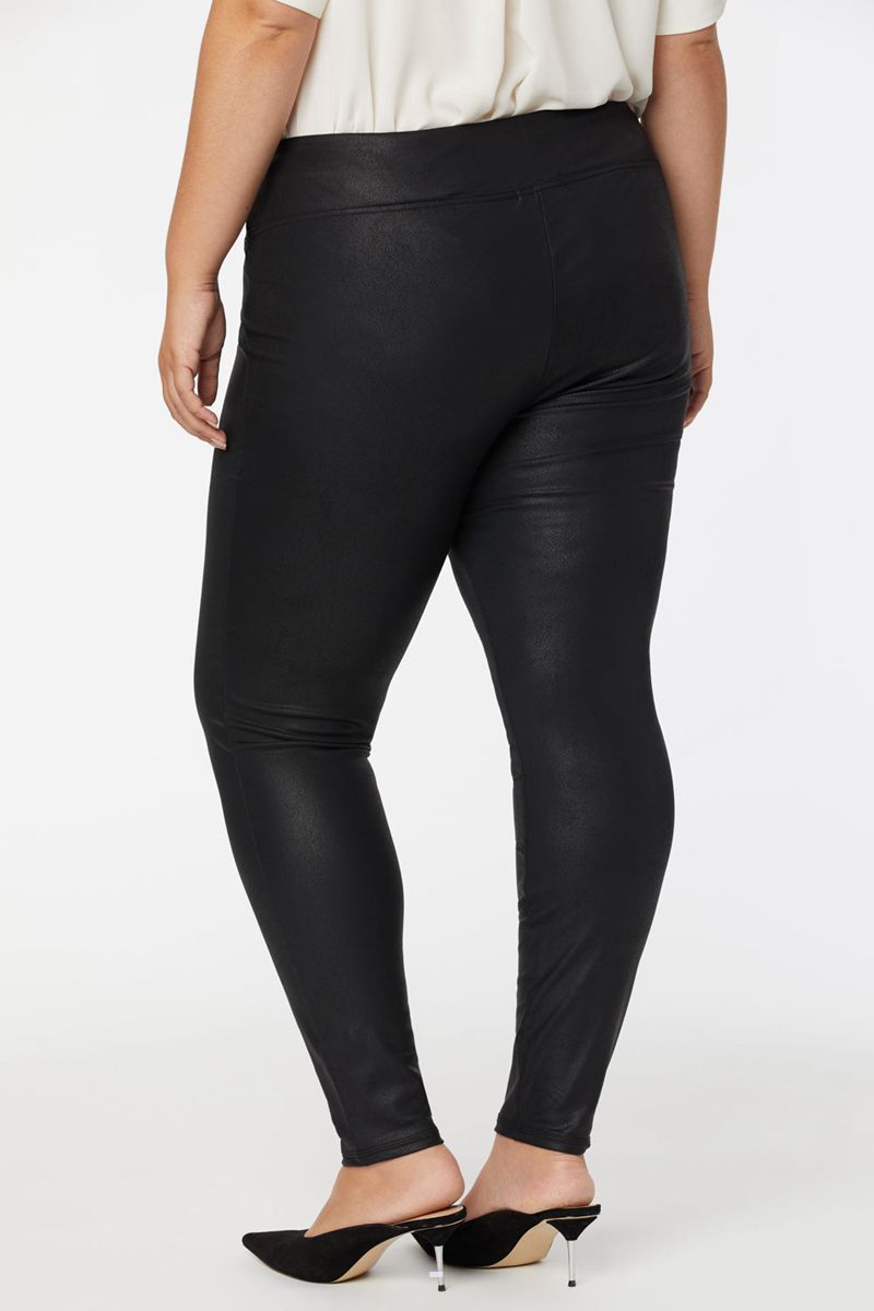 Black Women's NYDJ Plus Coated Leggings | NZ 359VAKHWU