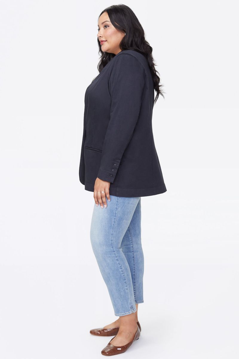 Black Women's NYDJ Plus Collarless Blazer Jackets | NZ 490PICUSJ