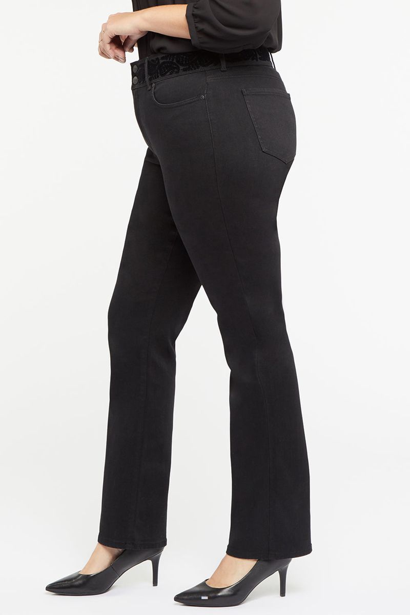 Black Women's NYDJ Plus Marilyn Straight Jeans | NZ 187QVWPZG