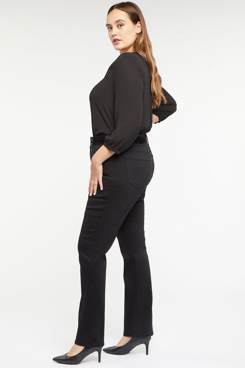 Black Women's NYDJ Plus Marilyn Straight Jeans | NZ 187QVWPZG