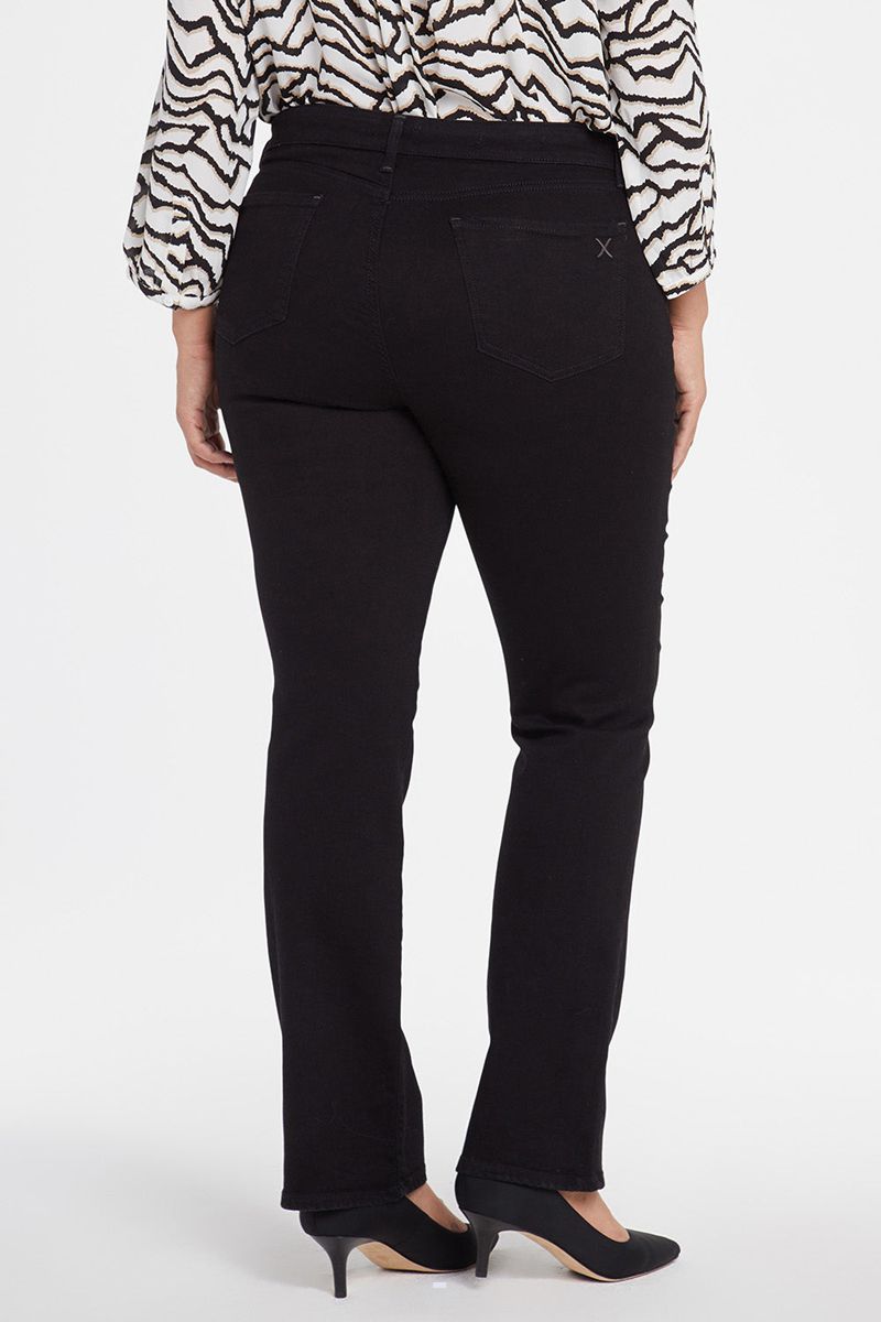 Black Women's NYDJ Plus Marilyn Straight Jeans | NZ 190ZONUPR