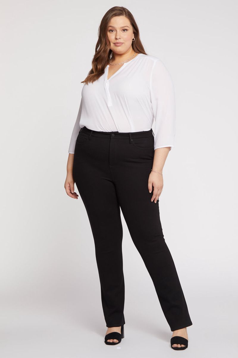 Black Women's NYDJ Plus Marilyn Straight Pants | NZ 240LTVJEA