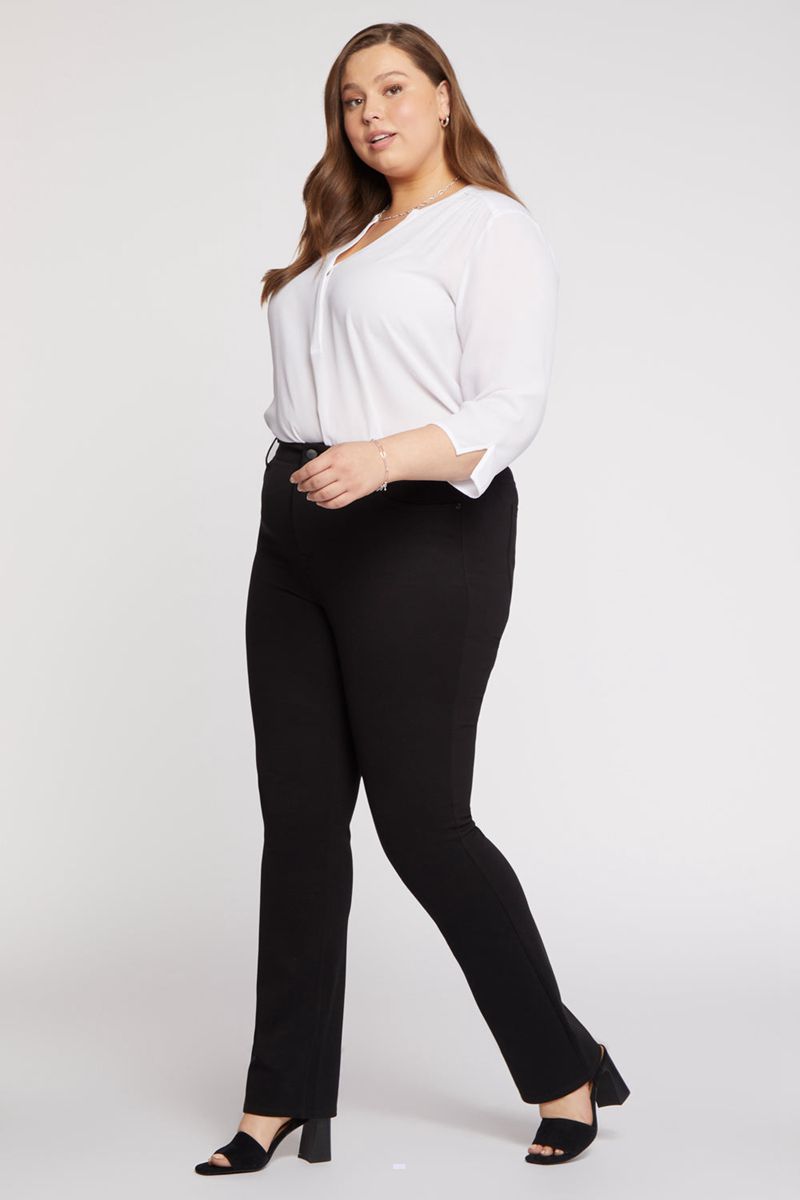 Black Women's NYDJ Plus Marilyn Straight Pants | NZ 240LTVJEA