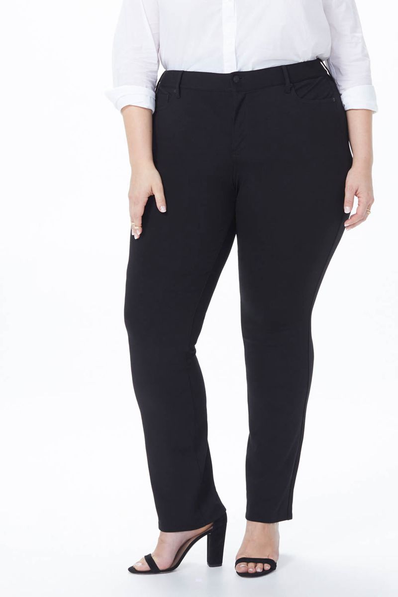 Black Women's NYDJ Plus Marilyn Straight Pants | NZ 609ELAIBT