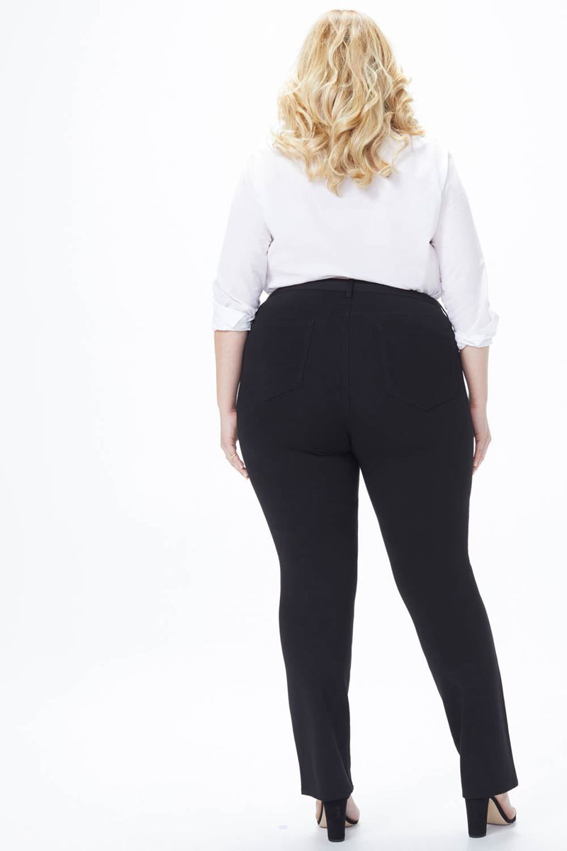 Black Women's NYDJ Plus Marilyn Straight Pants | NZ 609ELAIBT