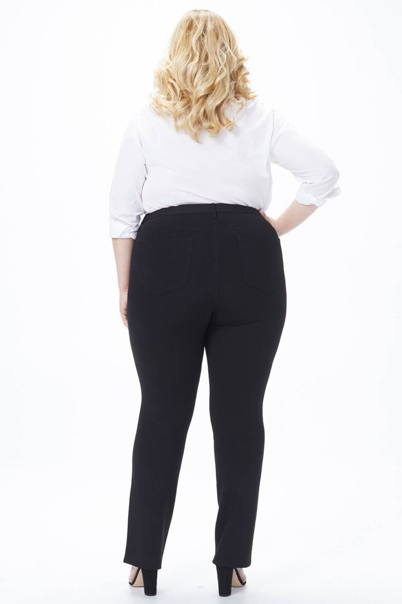 Black Women's NYDJ Plus Marilyn Straight Pants | NZ 609ELAIBT