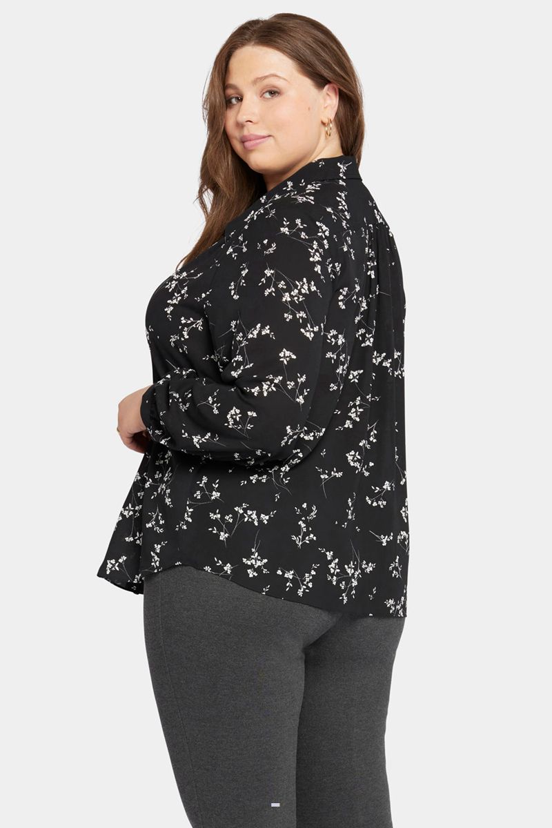 Black Women's NYDJ Plus Modern Blouse | NZ 289VFTRAD