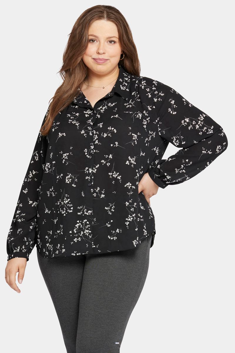 Black Women's NYDJ Plus Modern Blouse | NZ 289VFTRAD