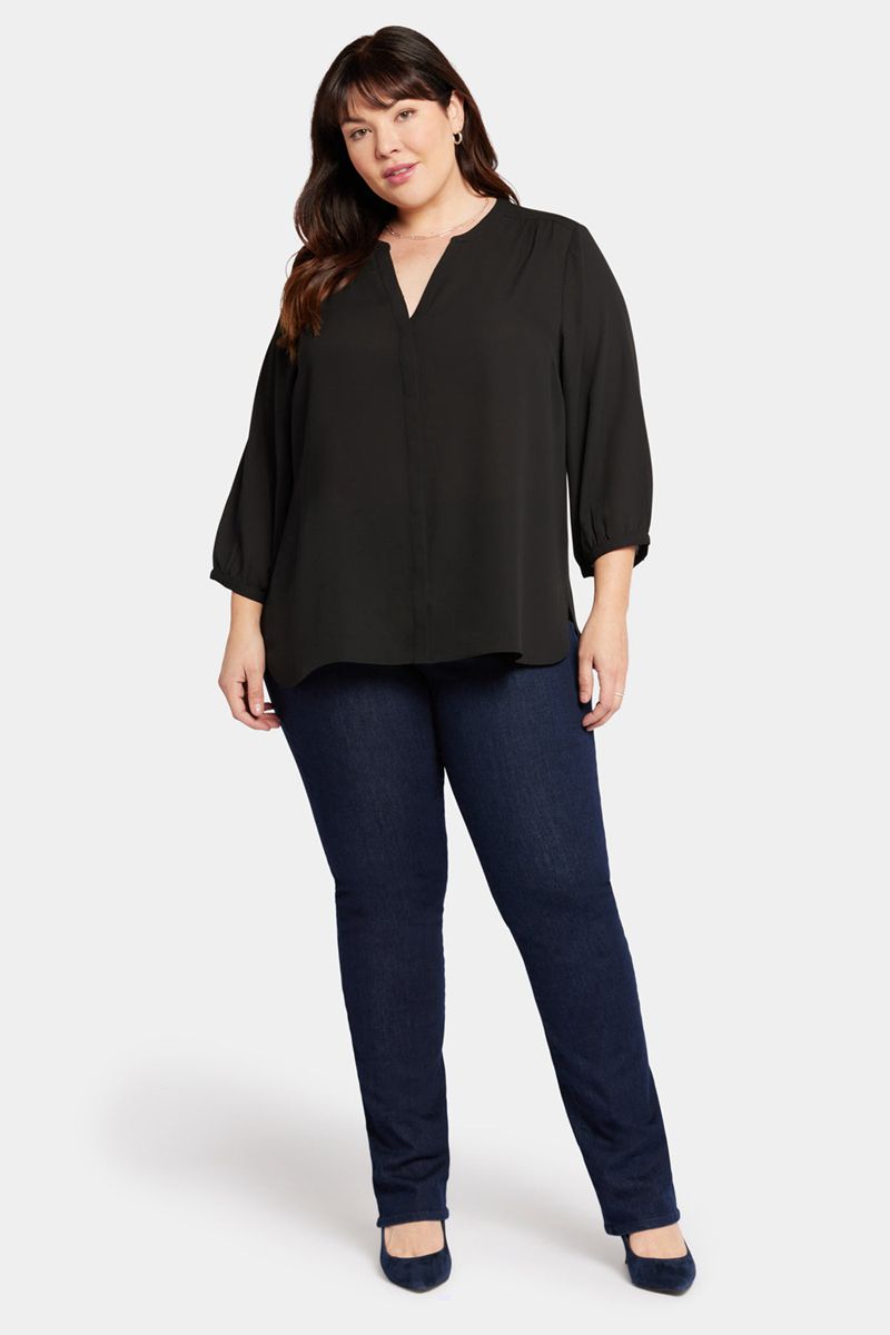 Black Women's NYDJ Plus Pintuck Blouse | NZ 091DUJZPS