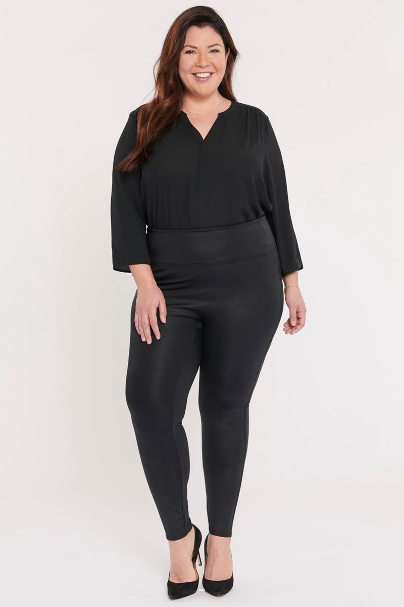 Black Women's NYDJ Plus Pull-On Skinny Leggings | NZ 930GLMHOF