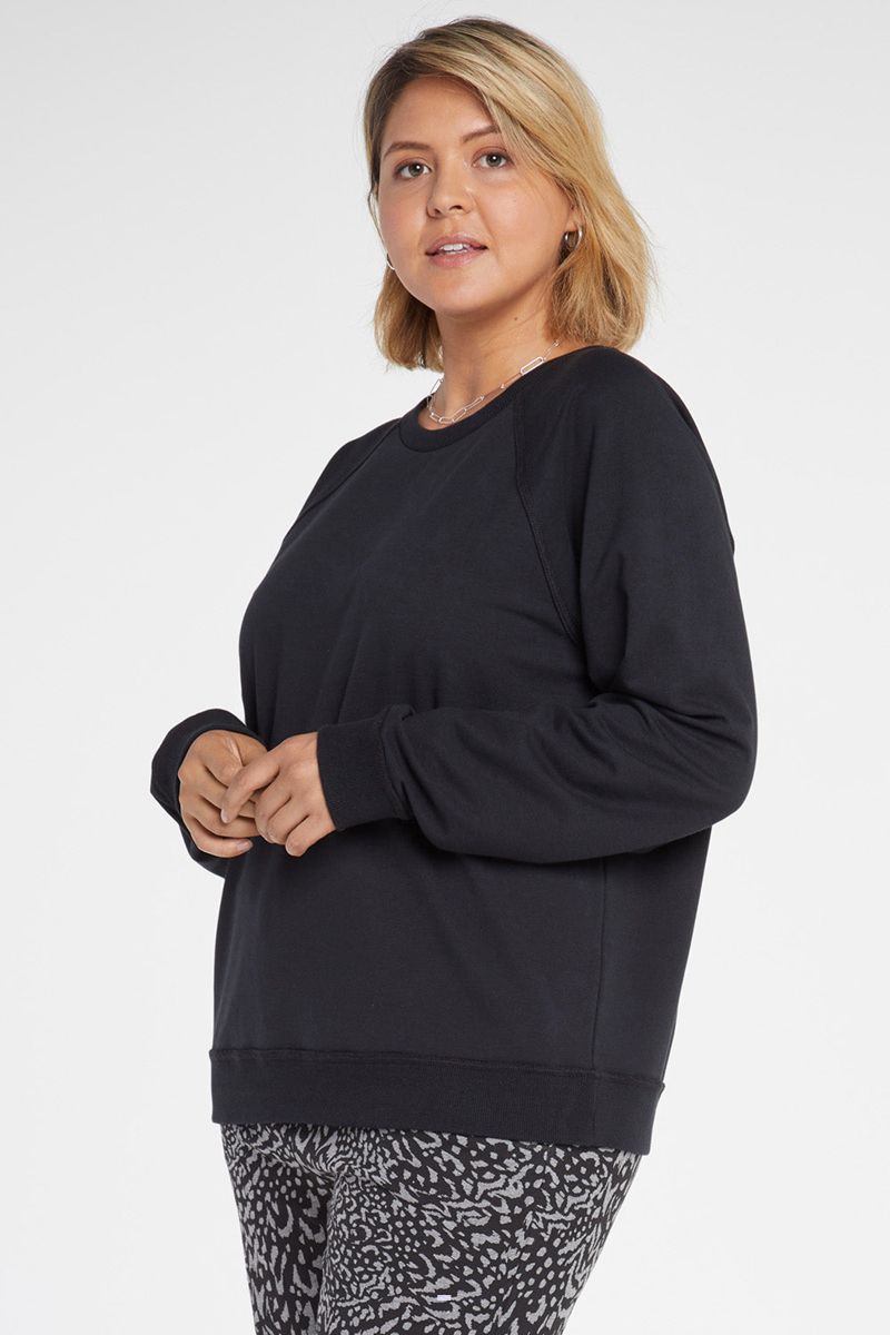 Black Women's NYDJ Plus Raglan Sweatshirts | NZ 561GLCNEQ