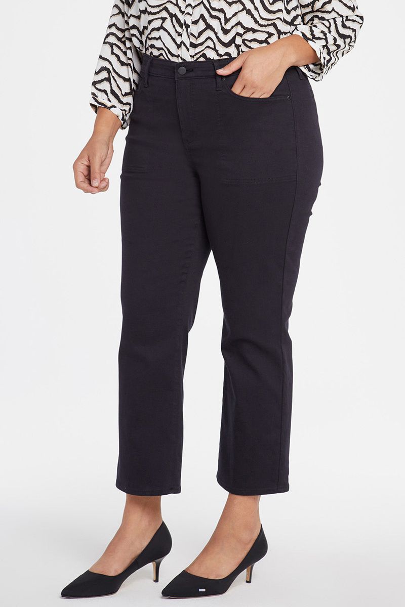 Black Women's NYDJ Plus Relaxed Piper Ankle Jeans | NZ 596LWRUOZ