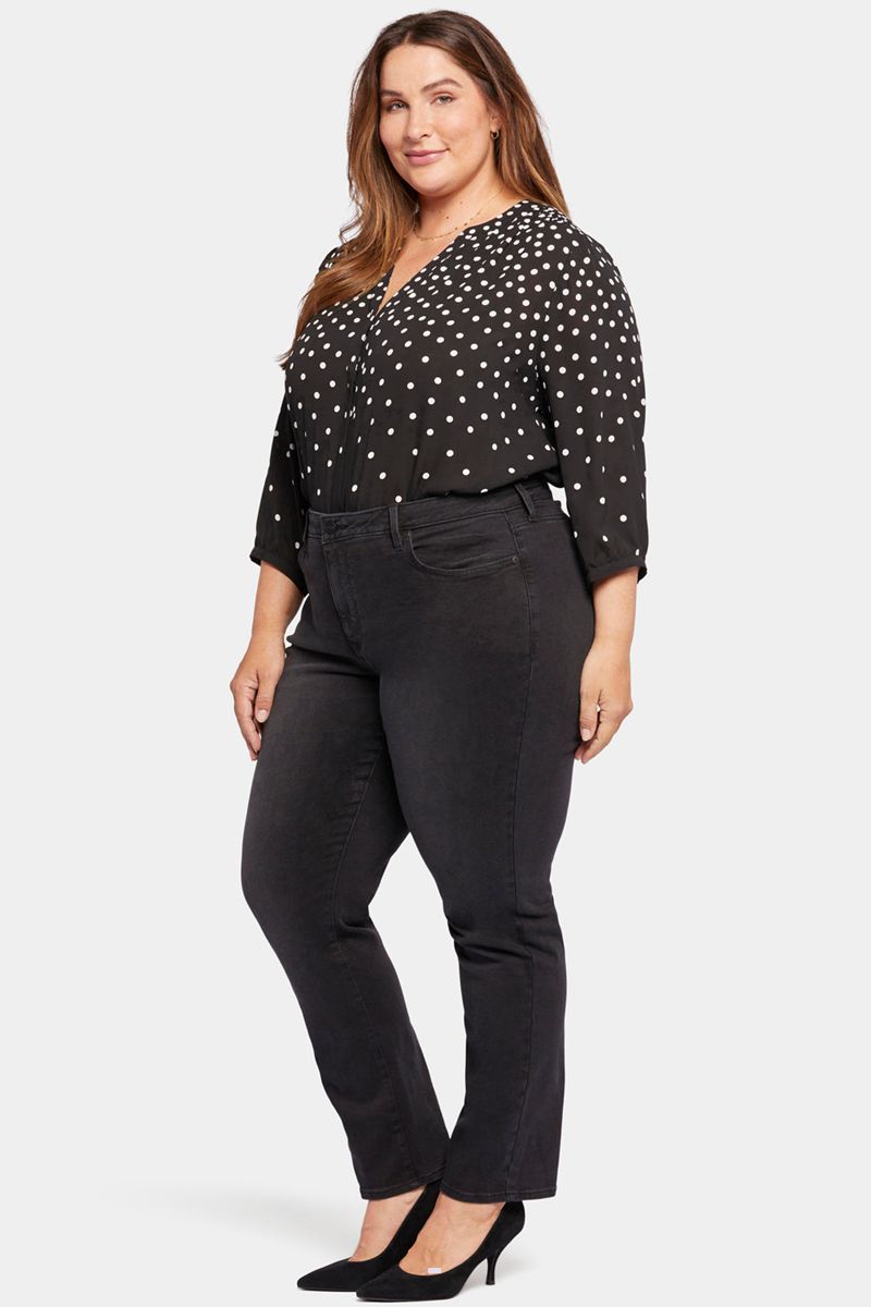 Black Women's NYDJ Plus Relaxed Slender Jeans | NZ 026WCHAYF