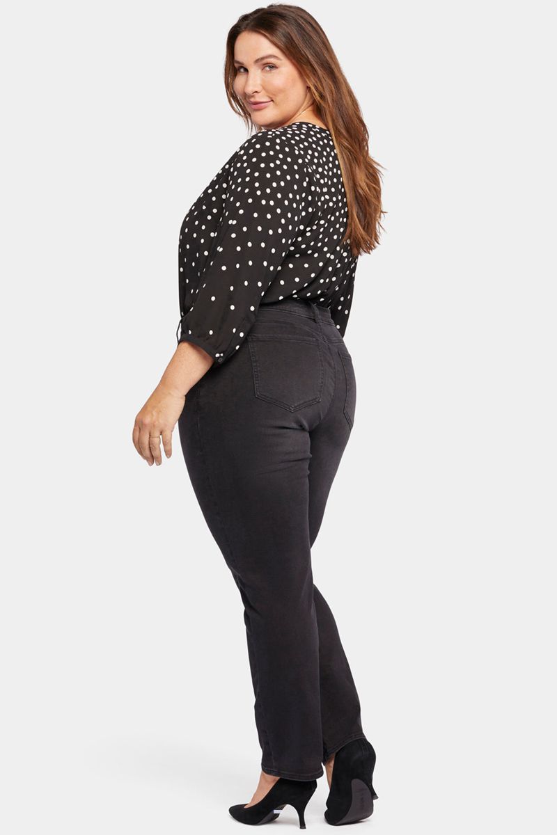 Black Women's NYDJ Plus Relaxed Slender Jeans | NZ 026WCHAYF