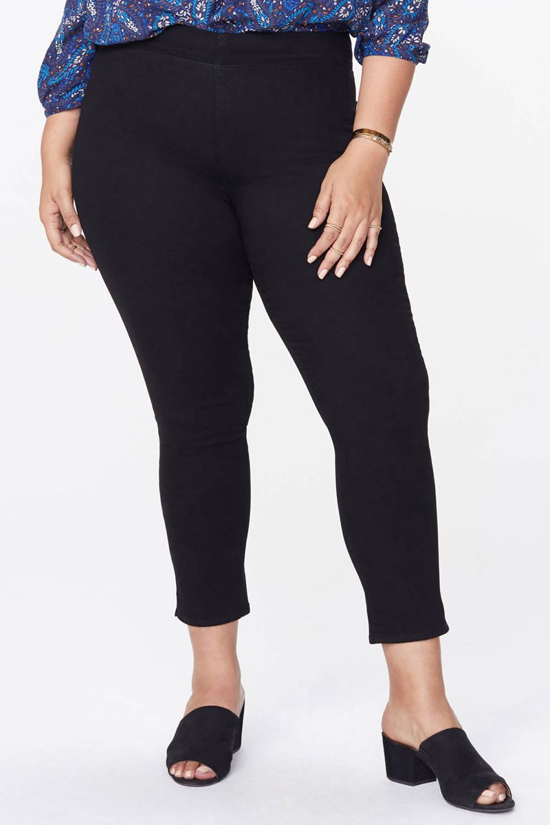 Black Women's NYDJ Plus Skinny Ankle Pull-On Jeans | NZ 971VJASWP