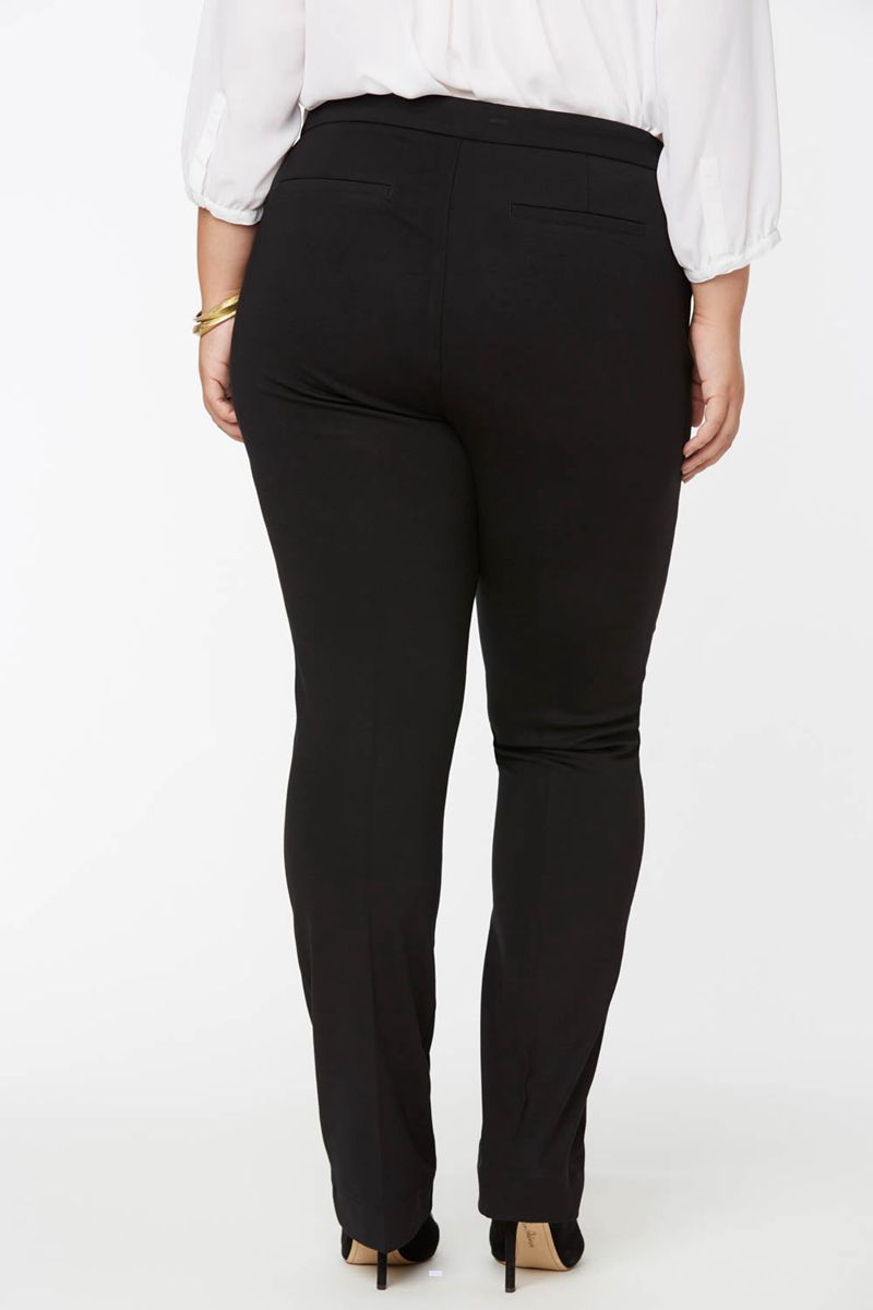 Black Women's NYDJ Plus Slim Trouser In Short Inseam Pants | NZ 536DIVTBH