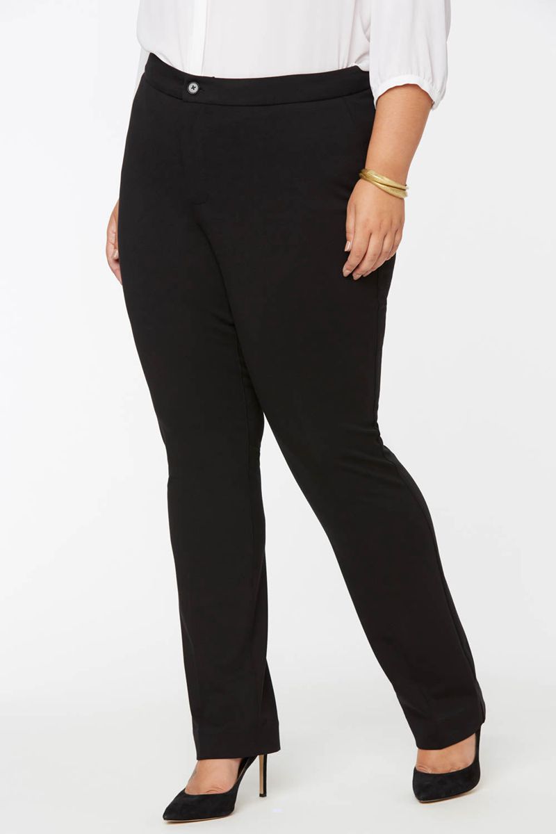 Black Women's NYDJ Plus Slim Trouser In Short Inseam Pants | NZ 536DIVTBH