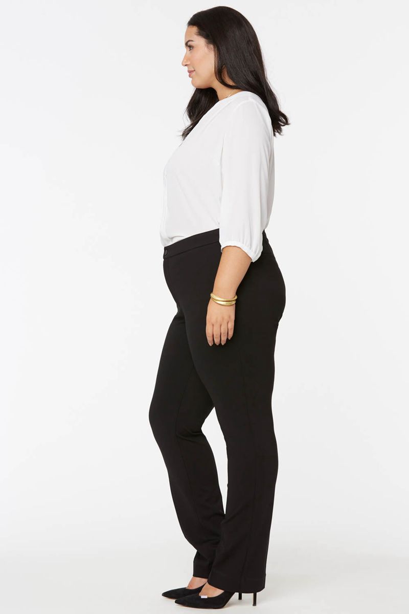 Black Women's NYDJ Plus Slim Trouser In Short Inseam Pants | NZ 536DIVTBH