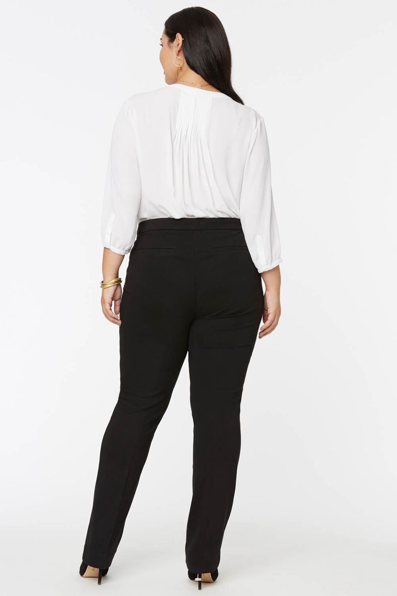 Black Women's NYDJ Plus Slim Trouser In Short Inseam Pants | NZ 536DIVTBH