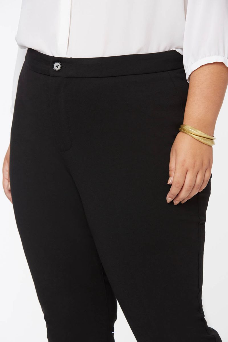 Black Women's NYDJ Plus Slim Trouser In Short Inseam Pants | NZ 536DIVTBH