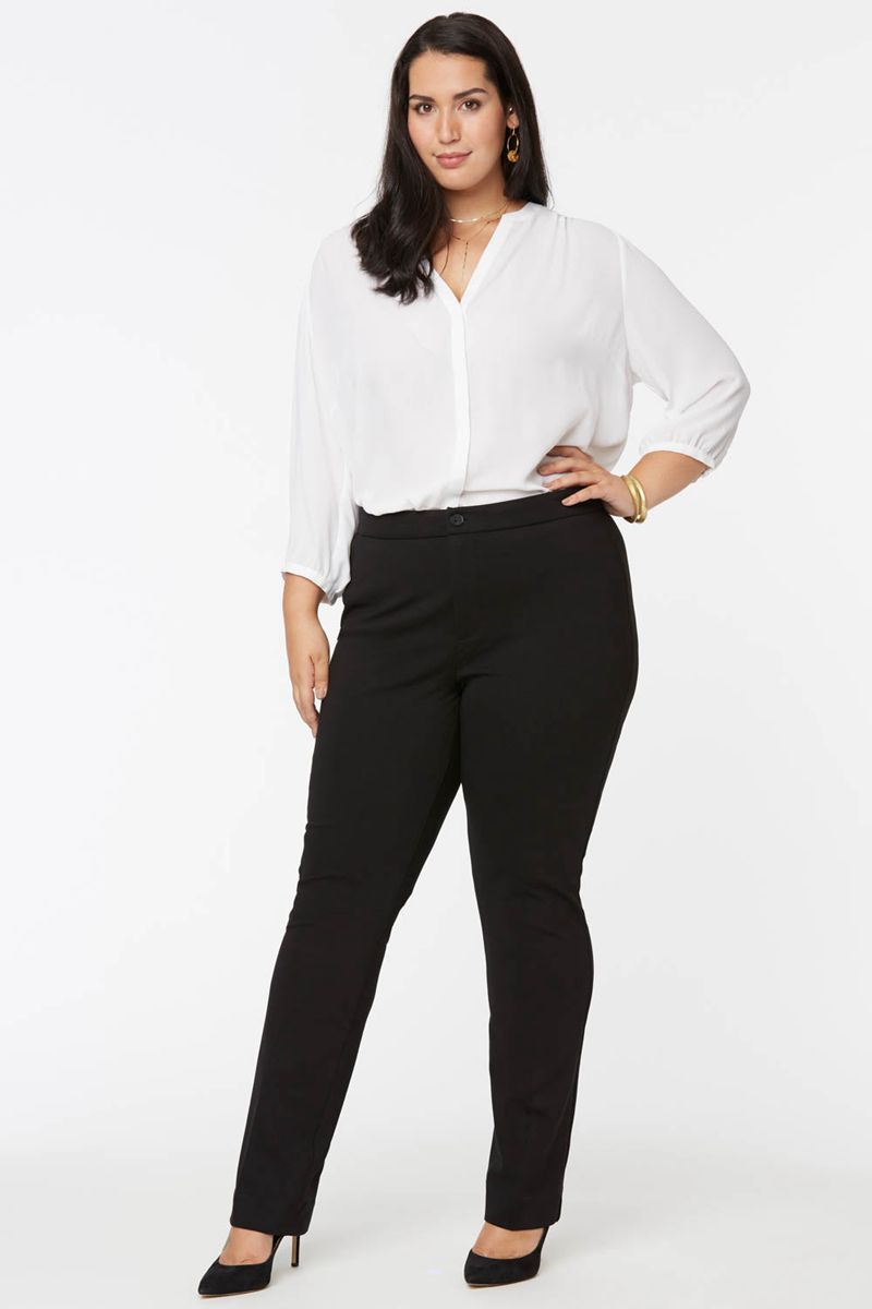 Black Women\'s NYDJ Plus Slim Trouser In Short Inseam Pants | NZ 536DIVTBH