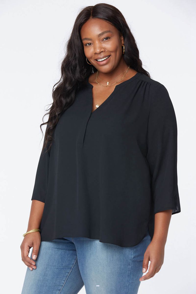 Black Women's NYDJ Plus The Perfect Blouse | NZ 286QOFVDJ