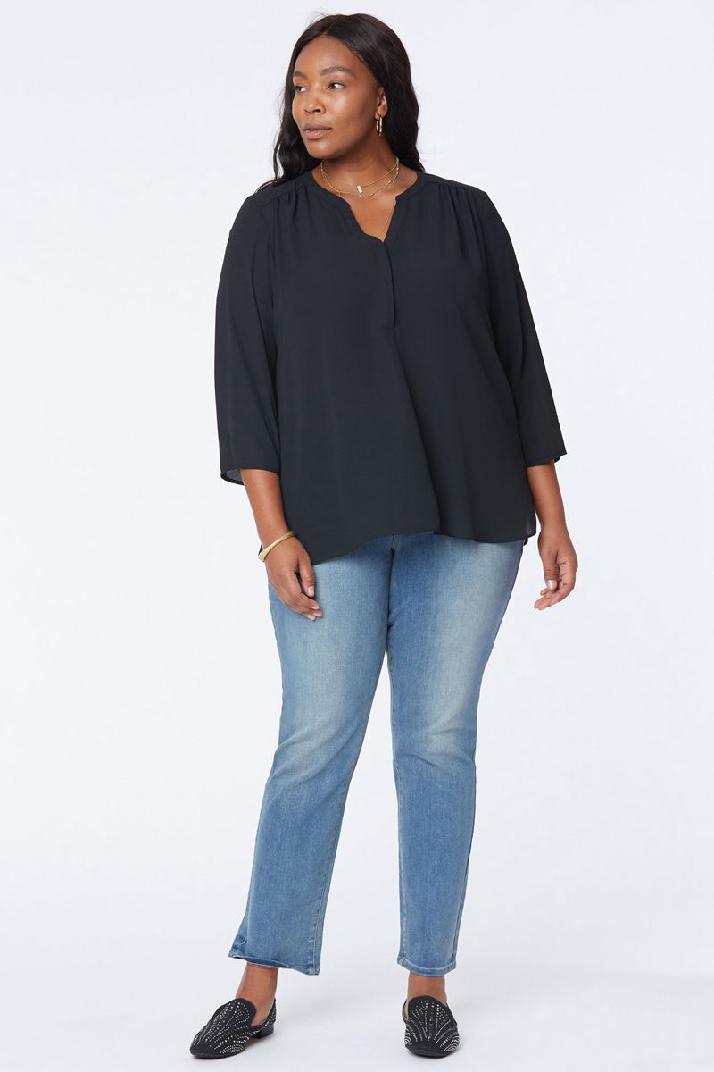 Black Women's NYDJ Plus The Perfect Blouse | NZ 286QOFVDJ