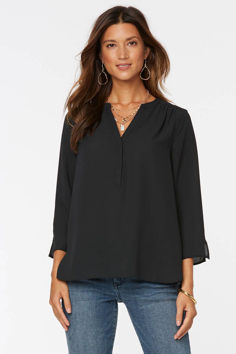 Black Women\'s NYDJ Plus The Perfect Blouse | NZ 286QOFVDJ