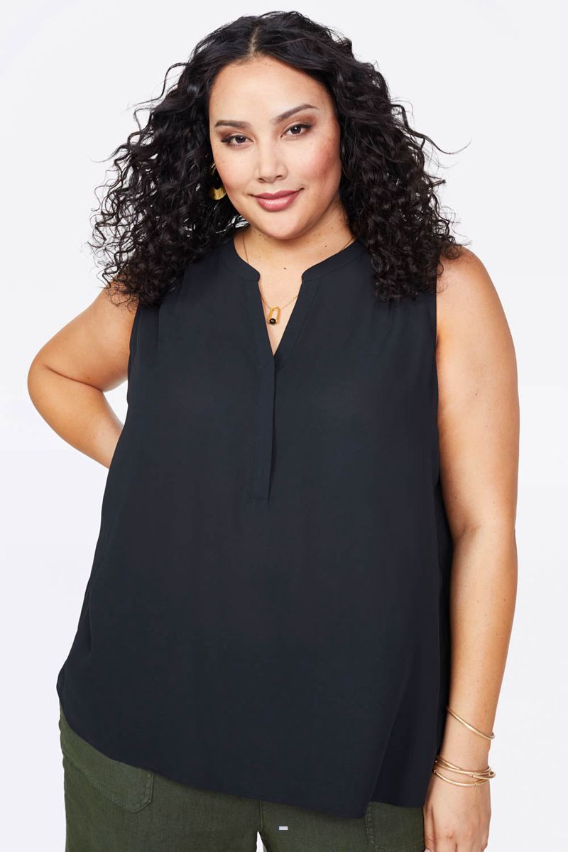 Black Women's NYDJ Plus The Sleeveless Perfect Blouse | NZ 529GAKEIS