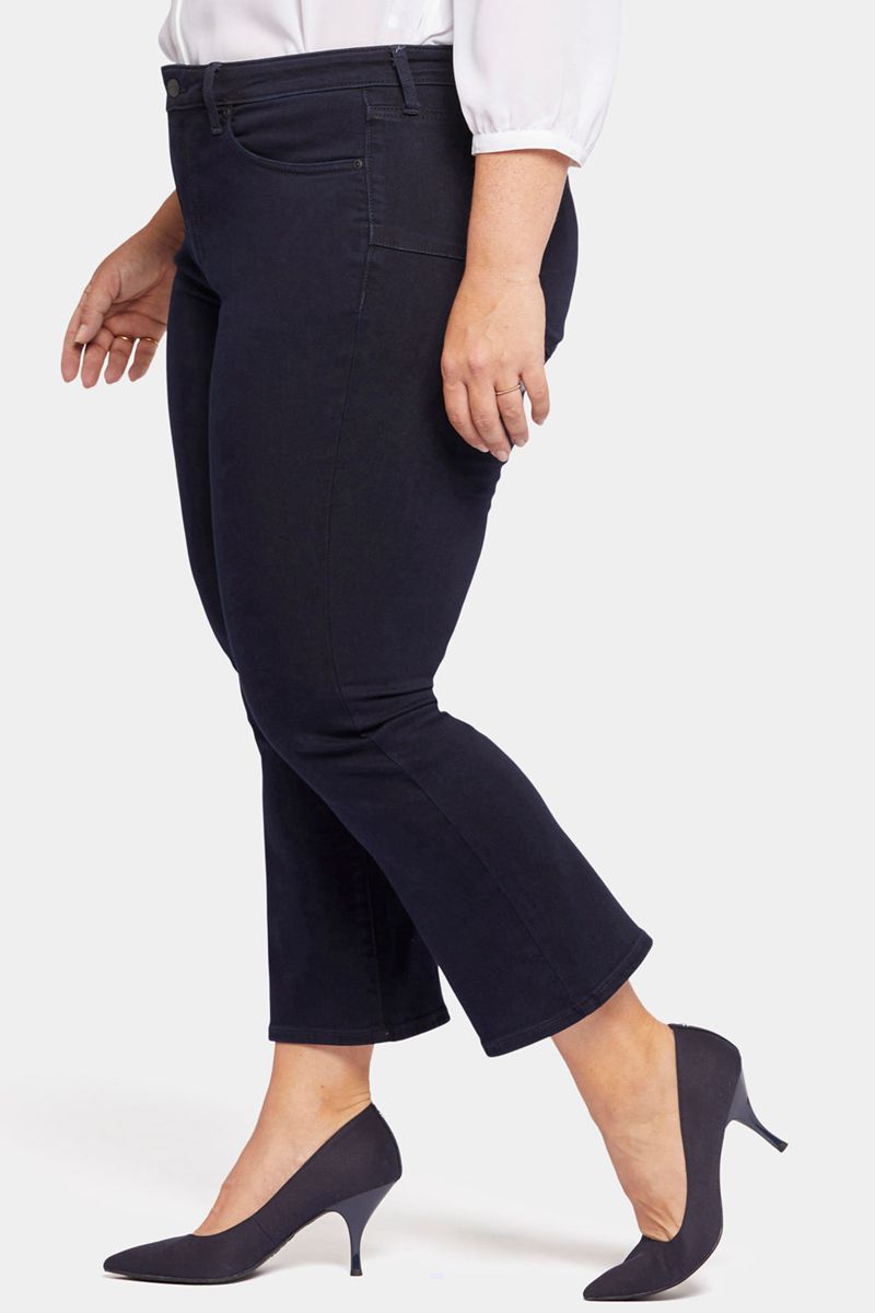 Black Women's NYDJ Plus Uplift Fiona Slim Flared Ankle Jeans | NZ 624OUGWTP