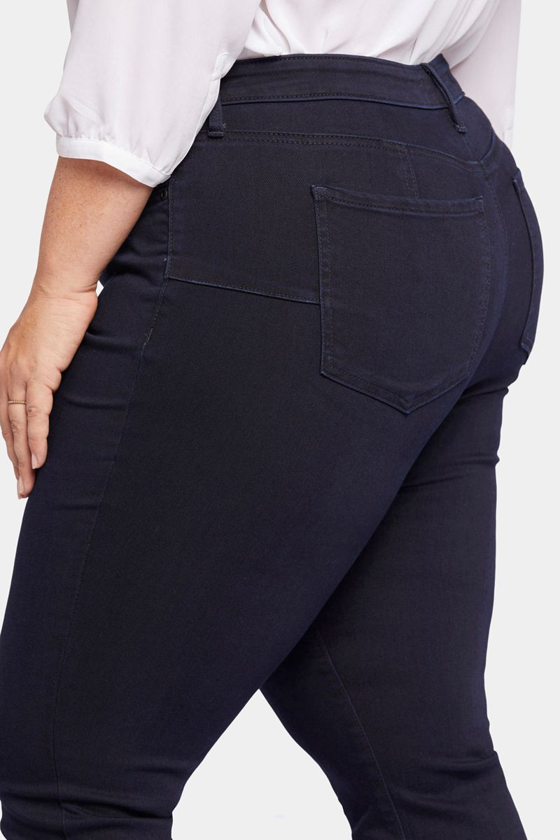 Black Women's NYDJ Plus Uplift Fiona Slim Flared Ankle Jeans | NZ 624OUGWTP