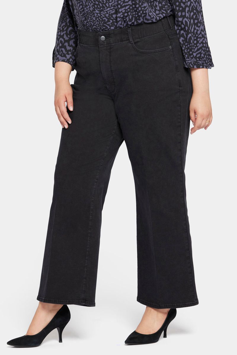 Black Women's NYDJ Plus Waist-Match™ Major Wide Leg Jeans | NZ 529MNDKUI