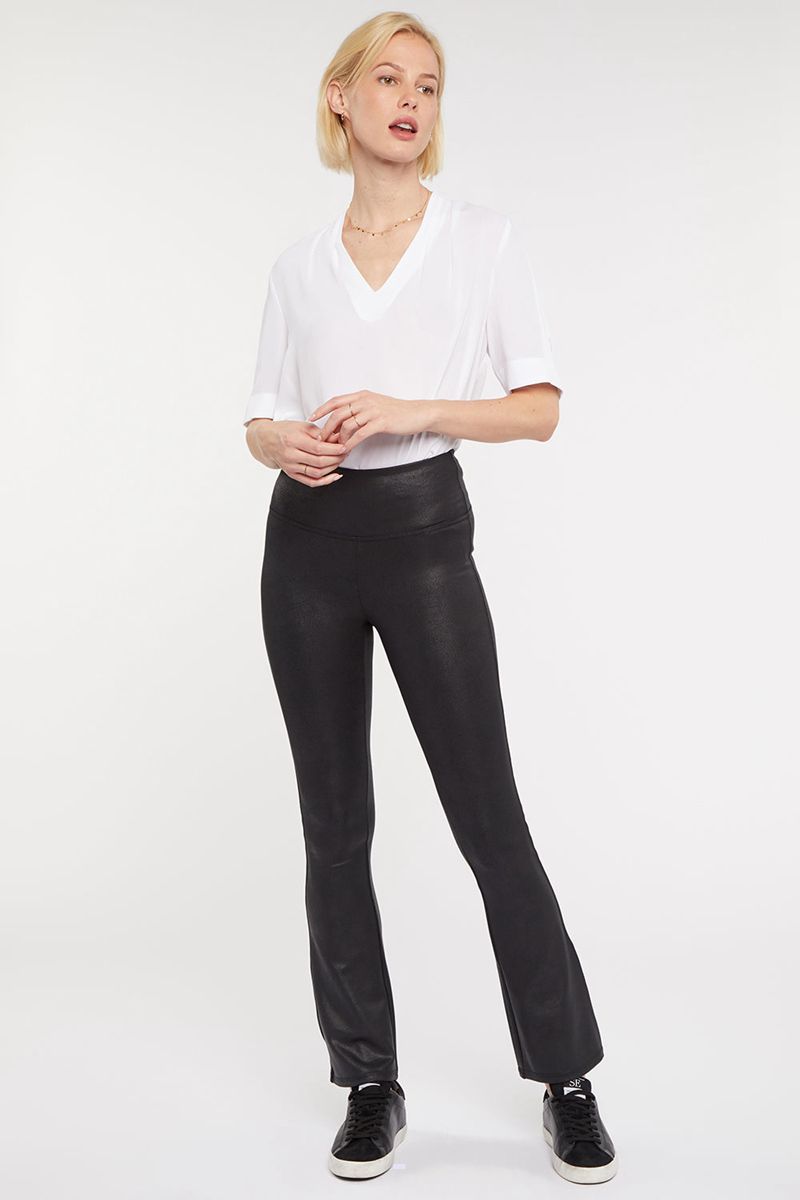 Black Women's NYDJ Pull-On Flared Ankle Leggings | NZ 851GNMVXY