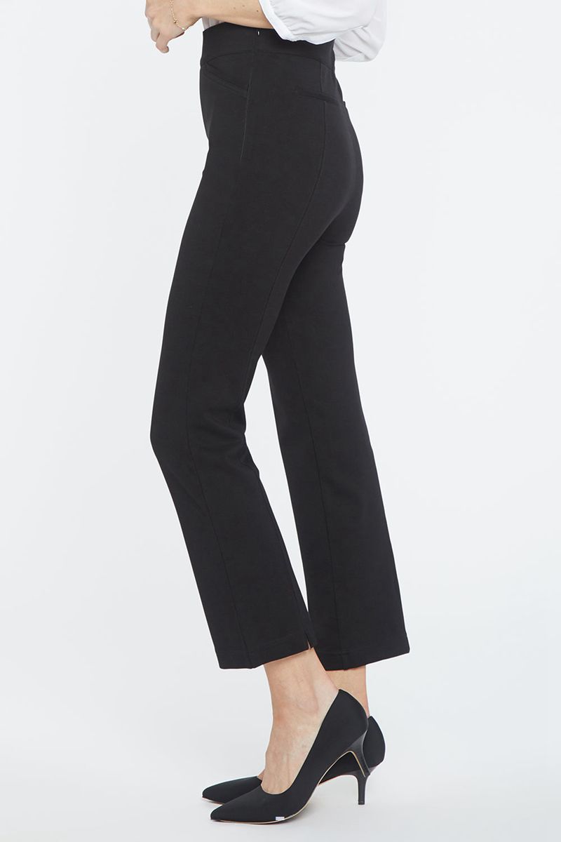 Black Women's NYDJ Pull-On Straight Crop Pants | NZ 567OEAPDT