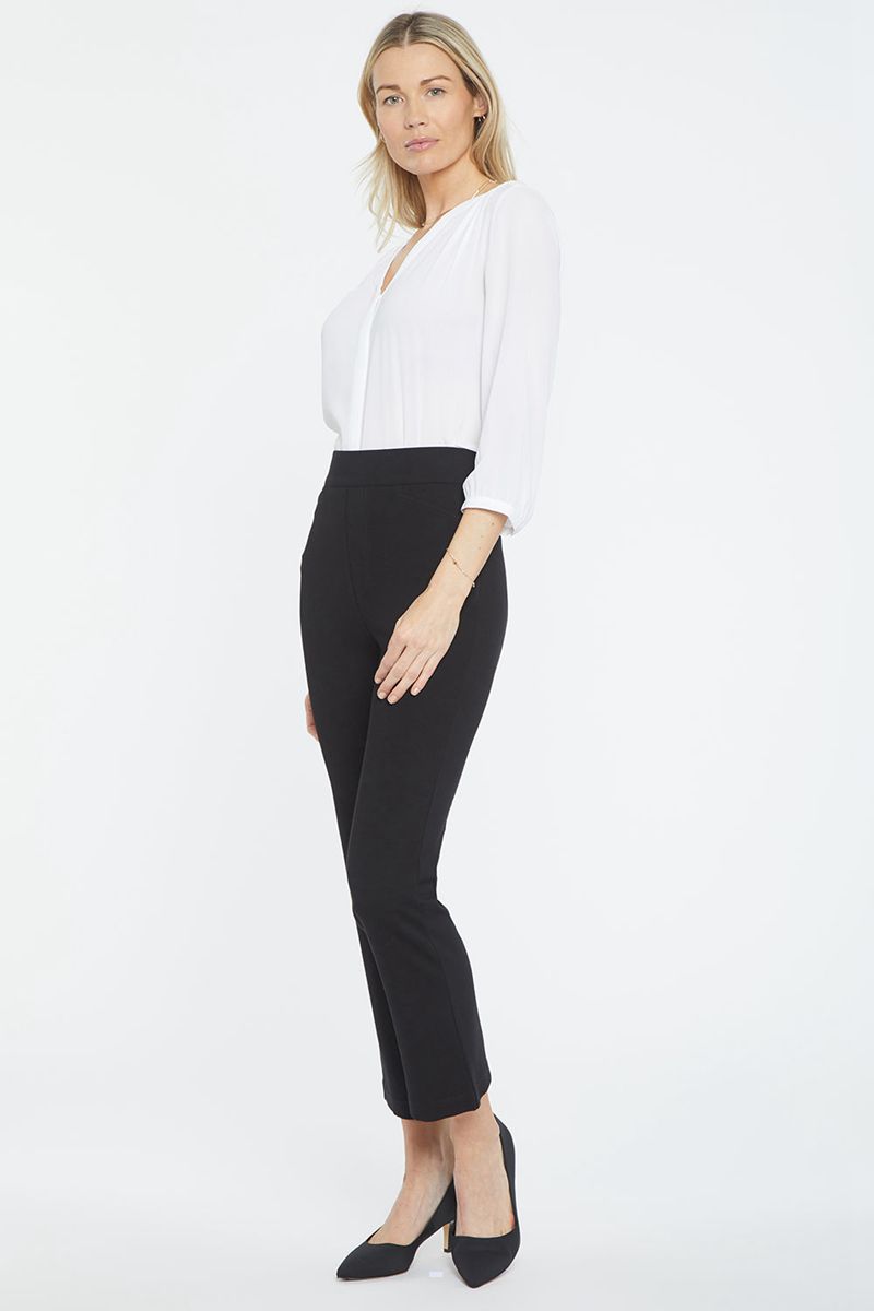 Black Women's NYDJ Pull-On Straight Crop Pants | NZ 567OEAPDT