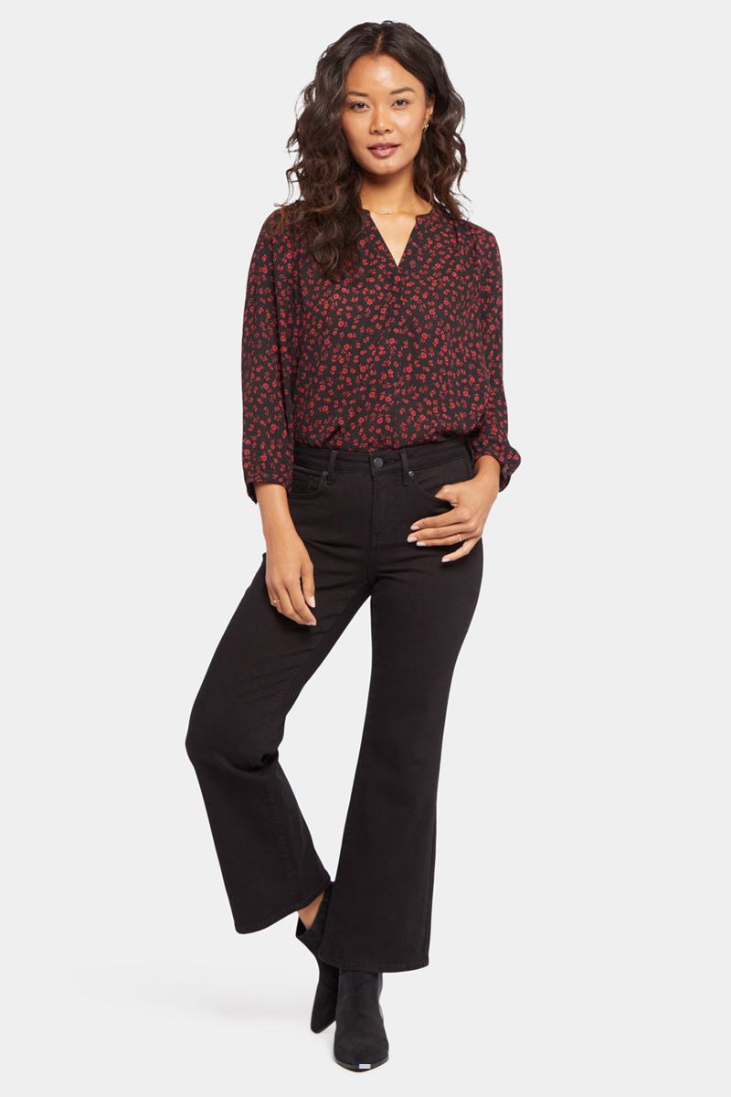 Black Women's NYDJ Relaxed Flared Jeans | NZ 892YWSDPO