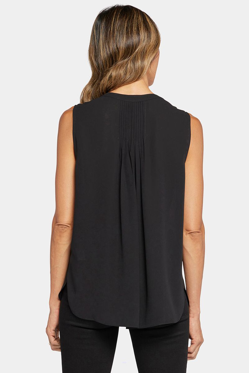 Black Women's NYDJ Sleeveless Pintuck Blouse | NZ 813CJASIW