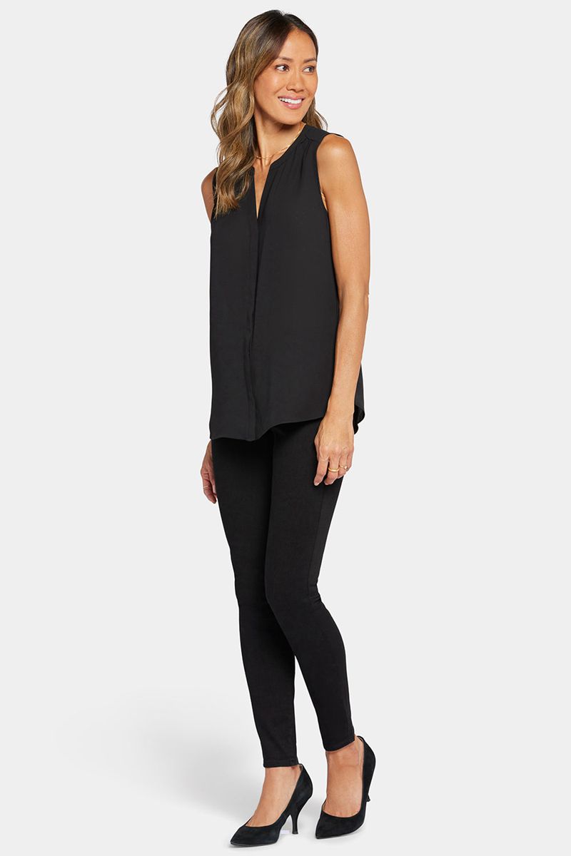 Black Women's NYDJ Sleeveless Pintuck Blouse | NZ 813CJASIW