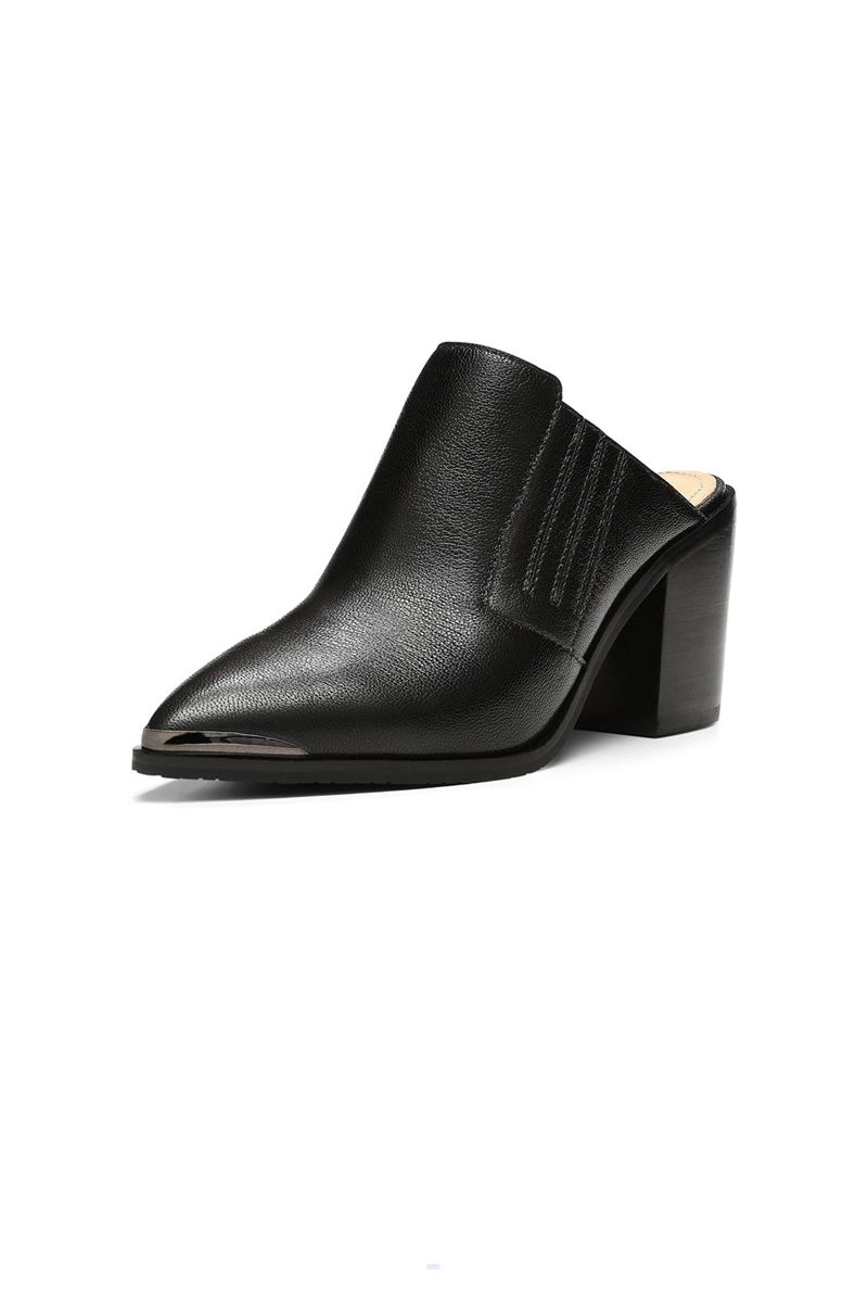 Black Women's NYDJ Wilma Slip-On Mules | NZ 745BYEFHP