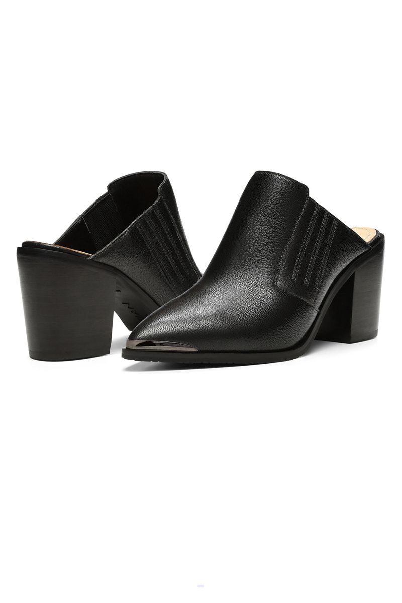 Black Women's NYDJ Wilma Slip-On Mules | NZ 745BYEFHP