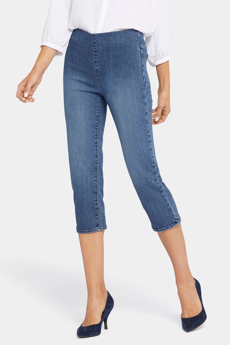 Blue Women's NYDJ Dakota Crop Pull-On Jeans | NZ 713VYBXSJ