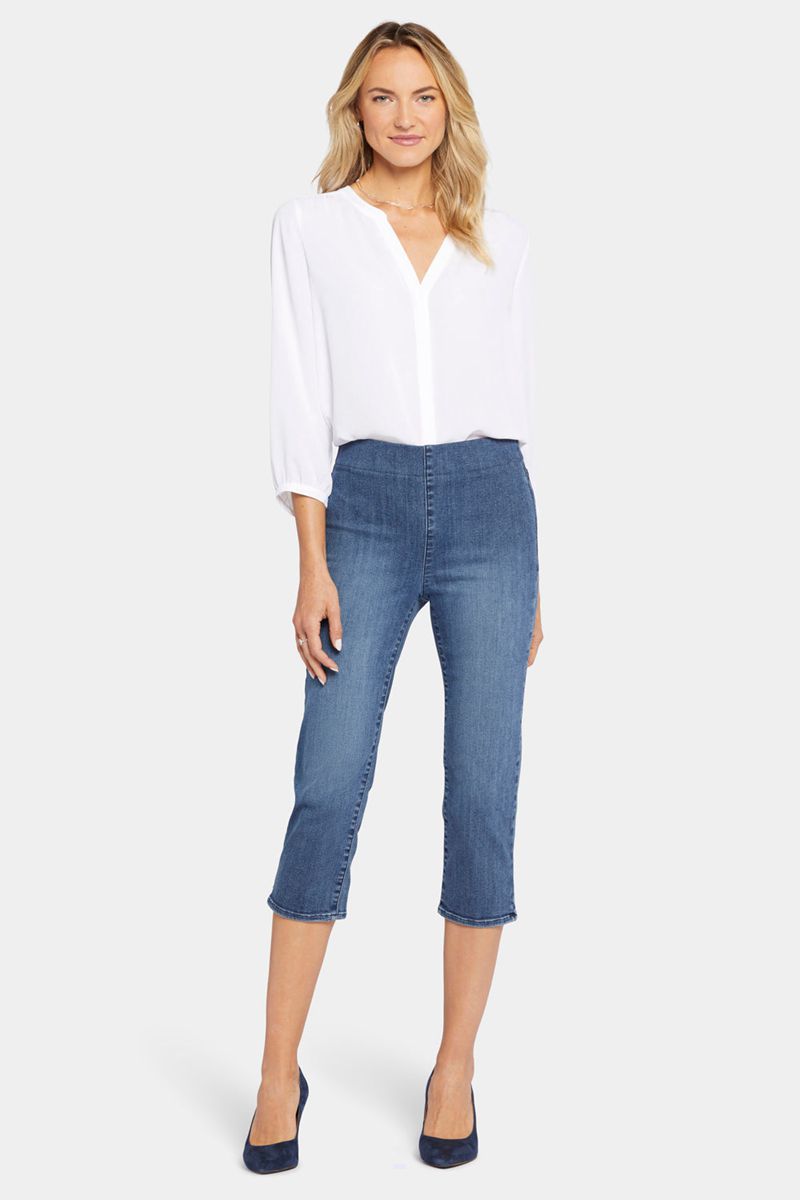 Blue Women's NYDJ Dakota Crop Pull-On Jeans | NZ 713VYBXSJ