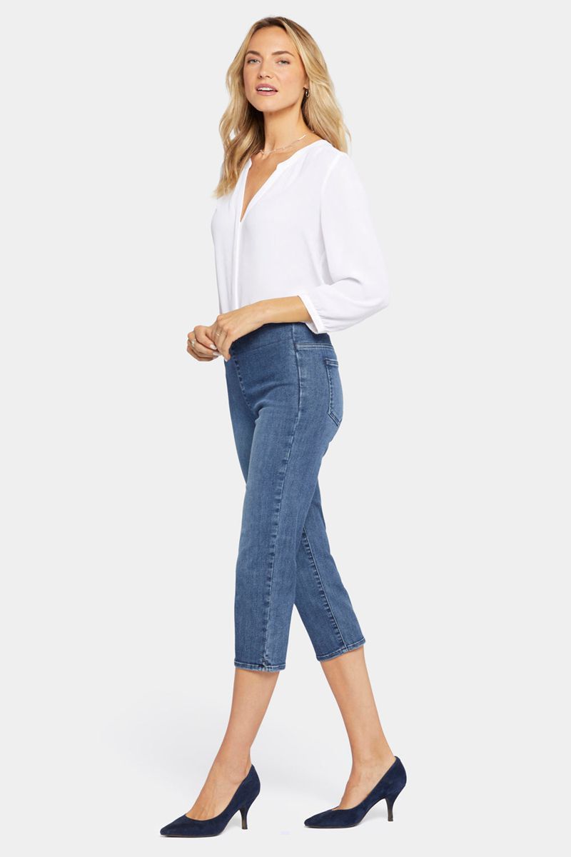 Blue Women's NYDJ Dakota Crop Pull-On Jeans | NZ 713VYBXSJ